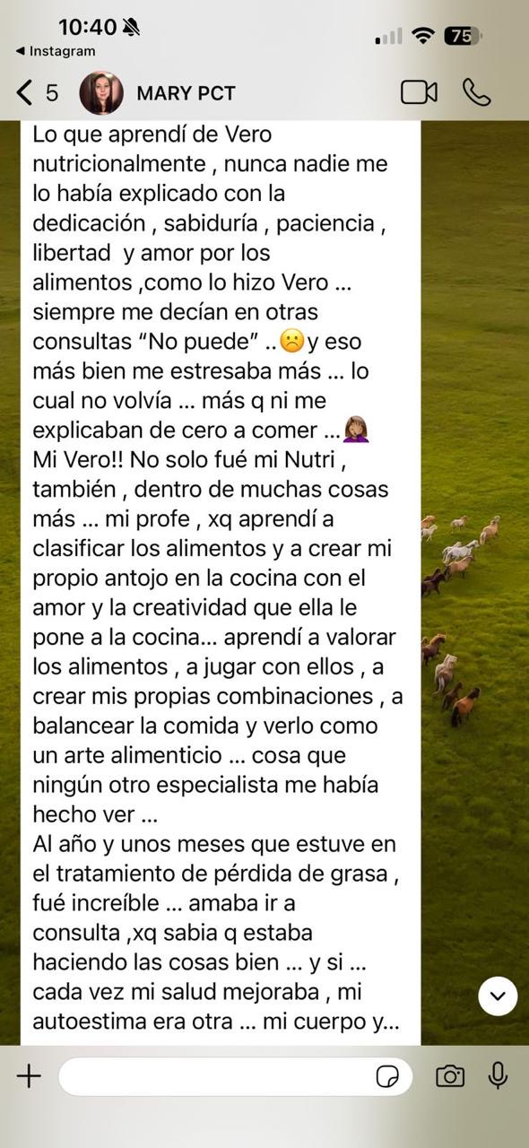 Pantallazo original del mensaje de Mary, parte 2 de 4