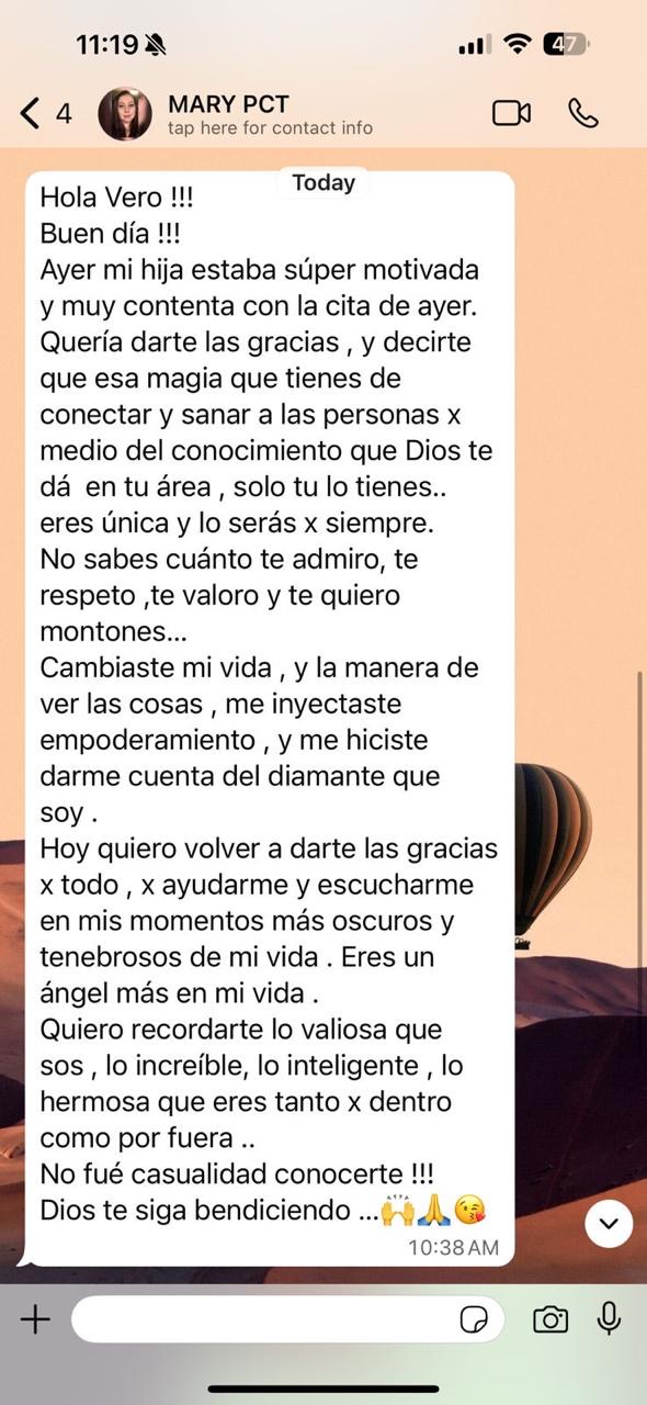 Pantallazo original del mensaje de Mary, parte 4 de 4